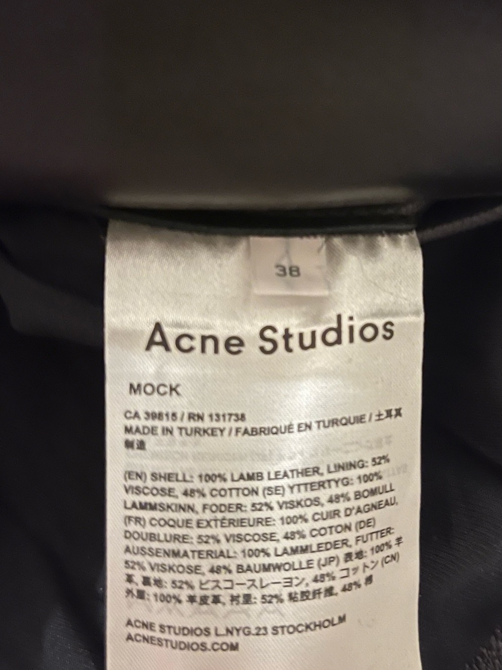 Acne Studios lamb leather biker jacket - Picture 8 of 9